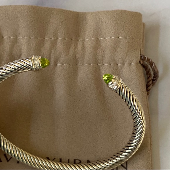 David Yurman 5mm Diamond & Peridot Bracelet - Picture 4 of 8